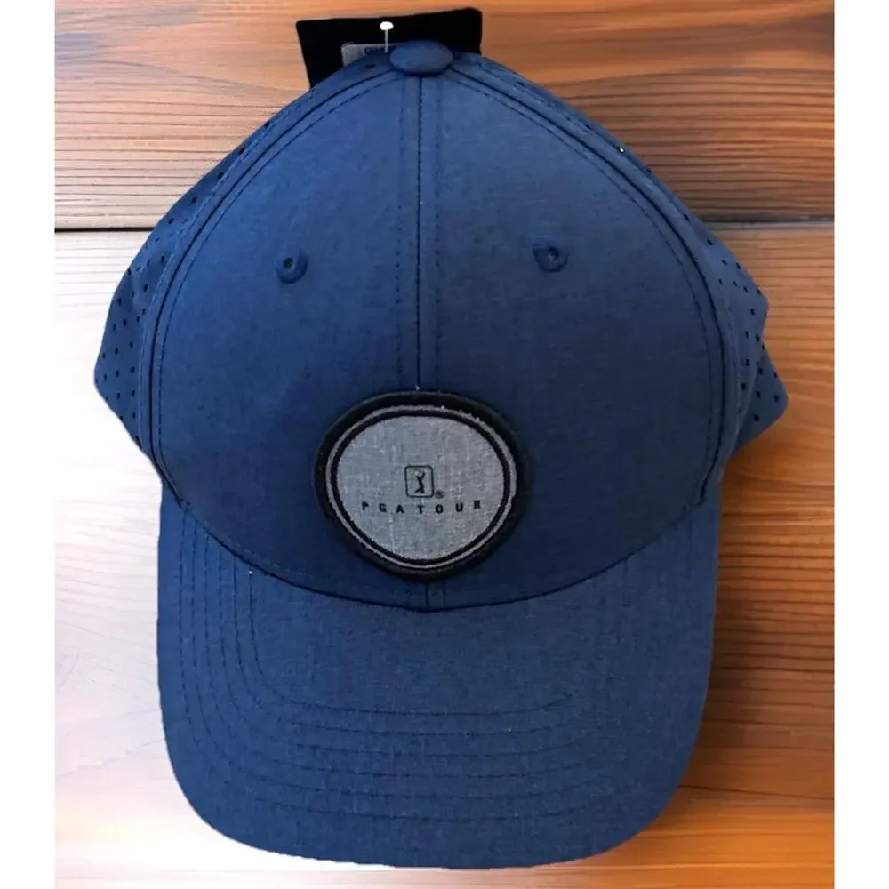NEW PGA Pro Series Golf Hat Baseball Cap Solid Navy Blue Tour Championships NWT